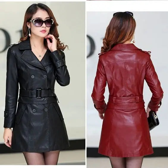 2023 fall top Compound lambskin leather moto jacket Detachable women clothing trench Long faux fur coat streetwear detachable
