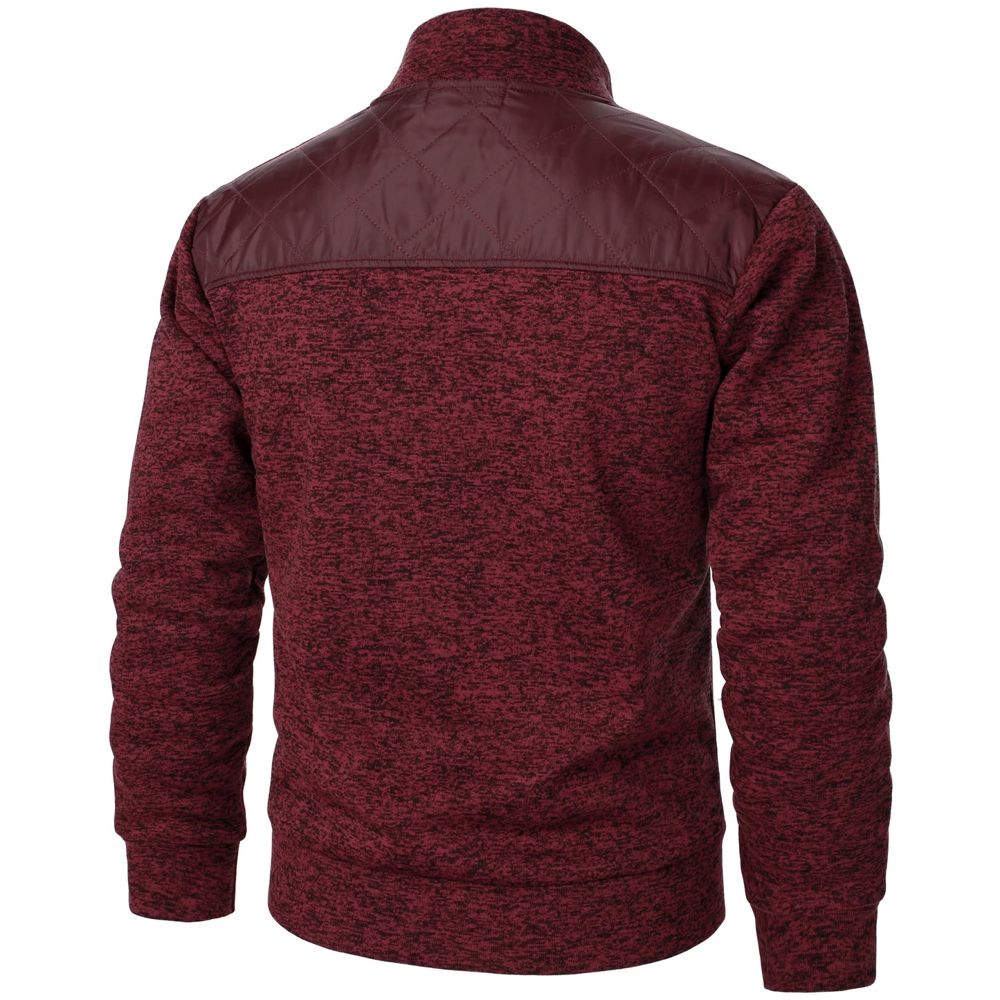 Autumn/winter men's stand-up collar striped check zipper sweater coat with color