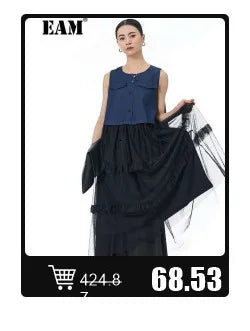 EAM White Ankle Length Woolen Coat New Lapel Long Sleeve Double Breasted Women Jacket Fashion Autumn Winter Tide 2025 31A0988