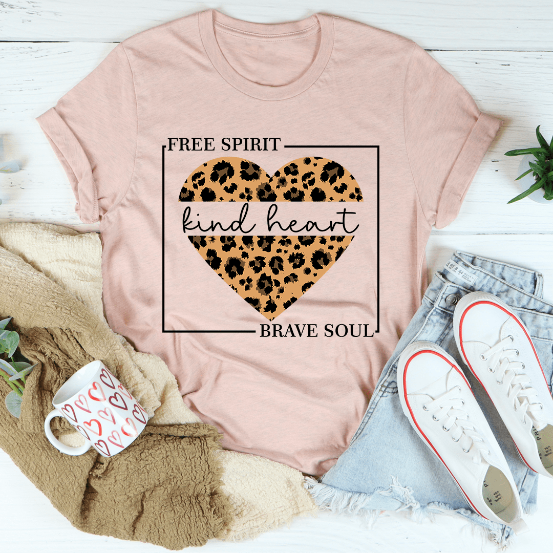 Free Spirit Kind Heart Brave Soul T-Shirt-3