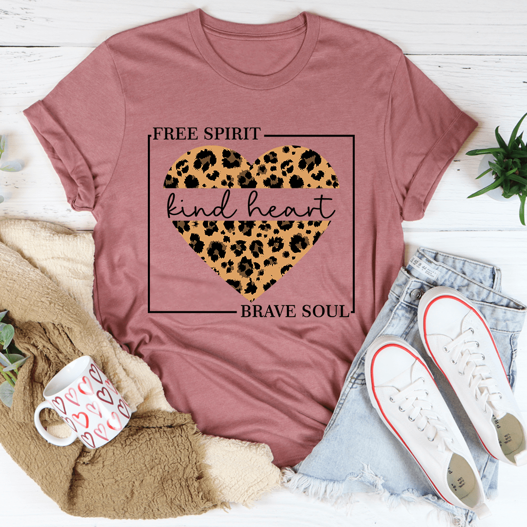Free Spirit Kind Heart Brave Soul T-Shirt-2