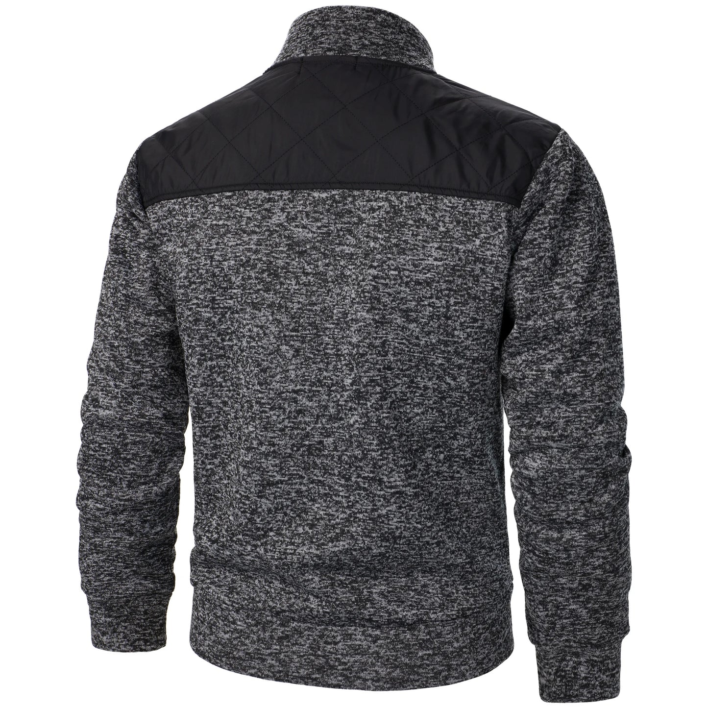 Autumn/winter men's stand-up collar striped check zipper sweater coat with color