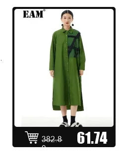 EAM White Ankle Length Woolen Coat New Lapel Long Sleeve Double Breasted Women Jacket Fashion Autumn Winter Tide 2025 31A0988