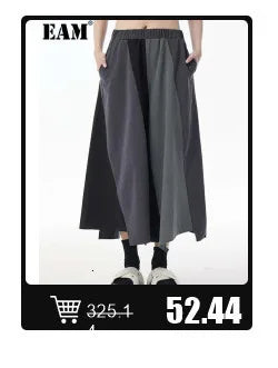 EAM White Ankle Length Woolen Coat New Lapel Long Sleeve Double Breasted Women Jacket Fashion Autumn Winter Tide 2025 31A0988