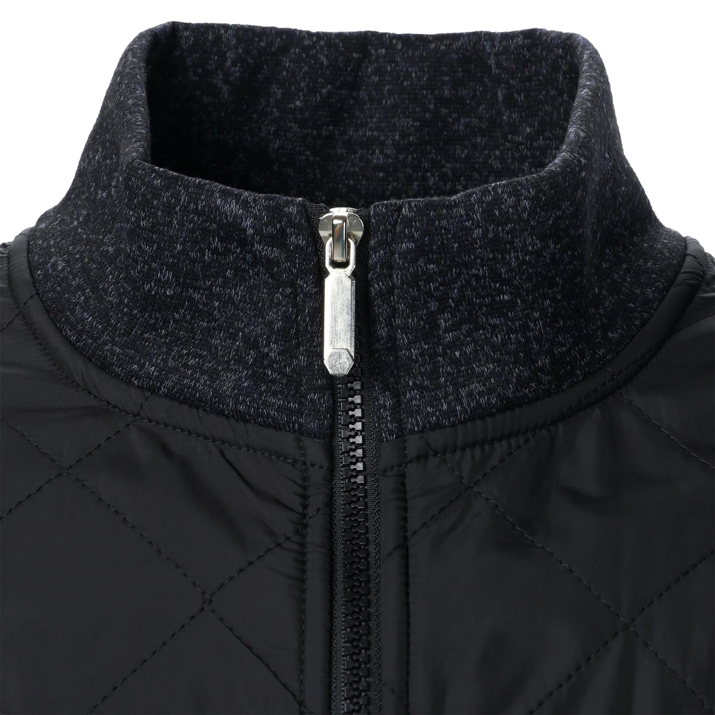 Autumn/winter men's stand-up collar striped check zipper sweater coat with color