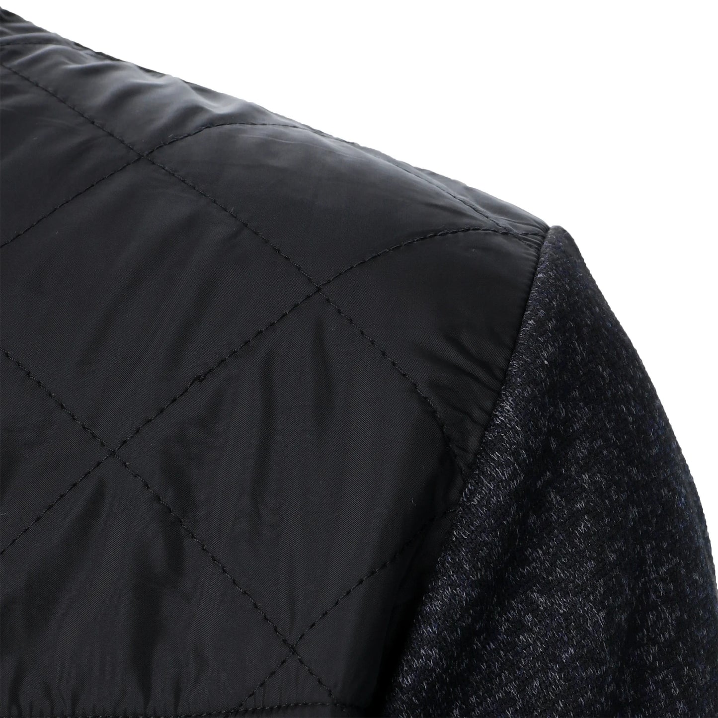 Autumn/winter men's stand-up collar striped check zipper sweater coat with color