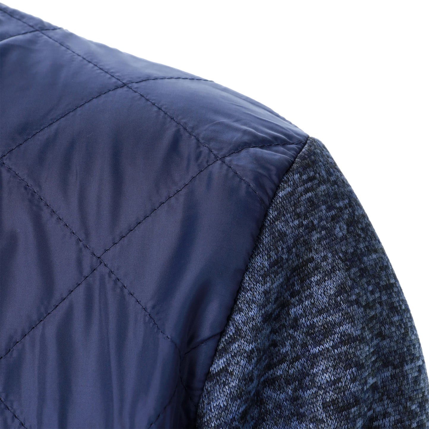 Autumn/winter men's stand-up collar striped check zipper sweater coat with color