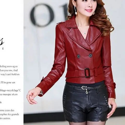 2023 fall top Compound lambskin leather moto jacket Detachable women clothing  trench Long faux fur coat streetwear detachable