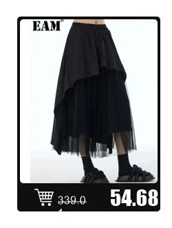 EAM White Ankle Length Woolen Coat New Lapel Long Sleeve Double Breasted Women Jacket Fashion Autumn Winter Tide 2025 31A0988