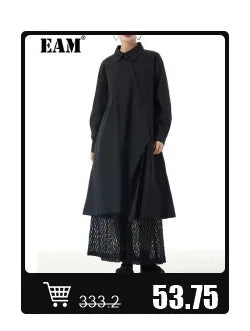 EAM White Ankle Length Woolen Coat New Lapel Long Sleeve Double Breasted Women Jacket Fashion Autumn Winter Tide 2025 31A0988