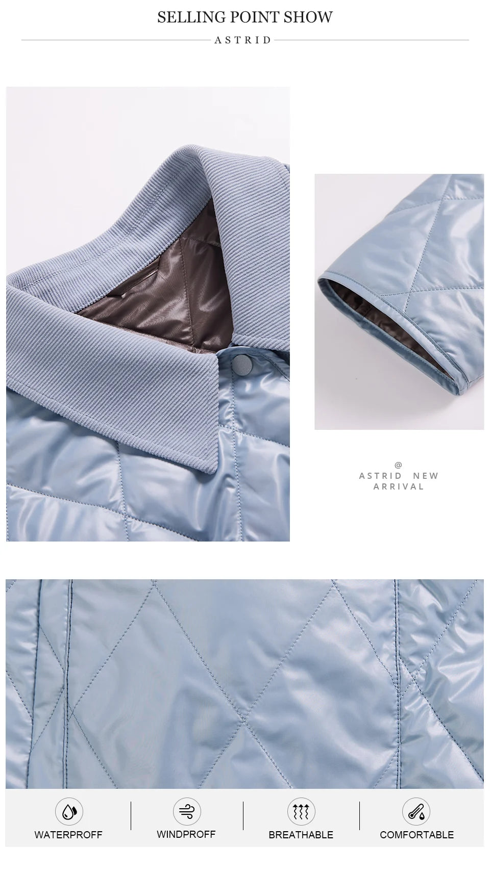 Astrid Women's Spring Jacket 2023 Padded Coat Women Parkas Quilted Fashion Stitching Female Clothing New In Outerwears Plus Size
