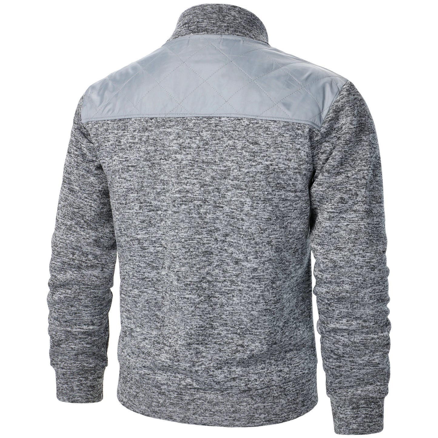 Autumn/winter men's stand-up collar striped check zipper sweater coat with color