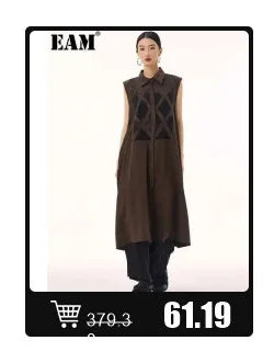EAM White Ankle Length Woolen Coat New Lapel Long Sleeve Double Breasted Women Jacket Fashion Autumn Winter Tide 2025 31A0988