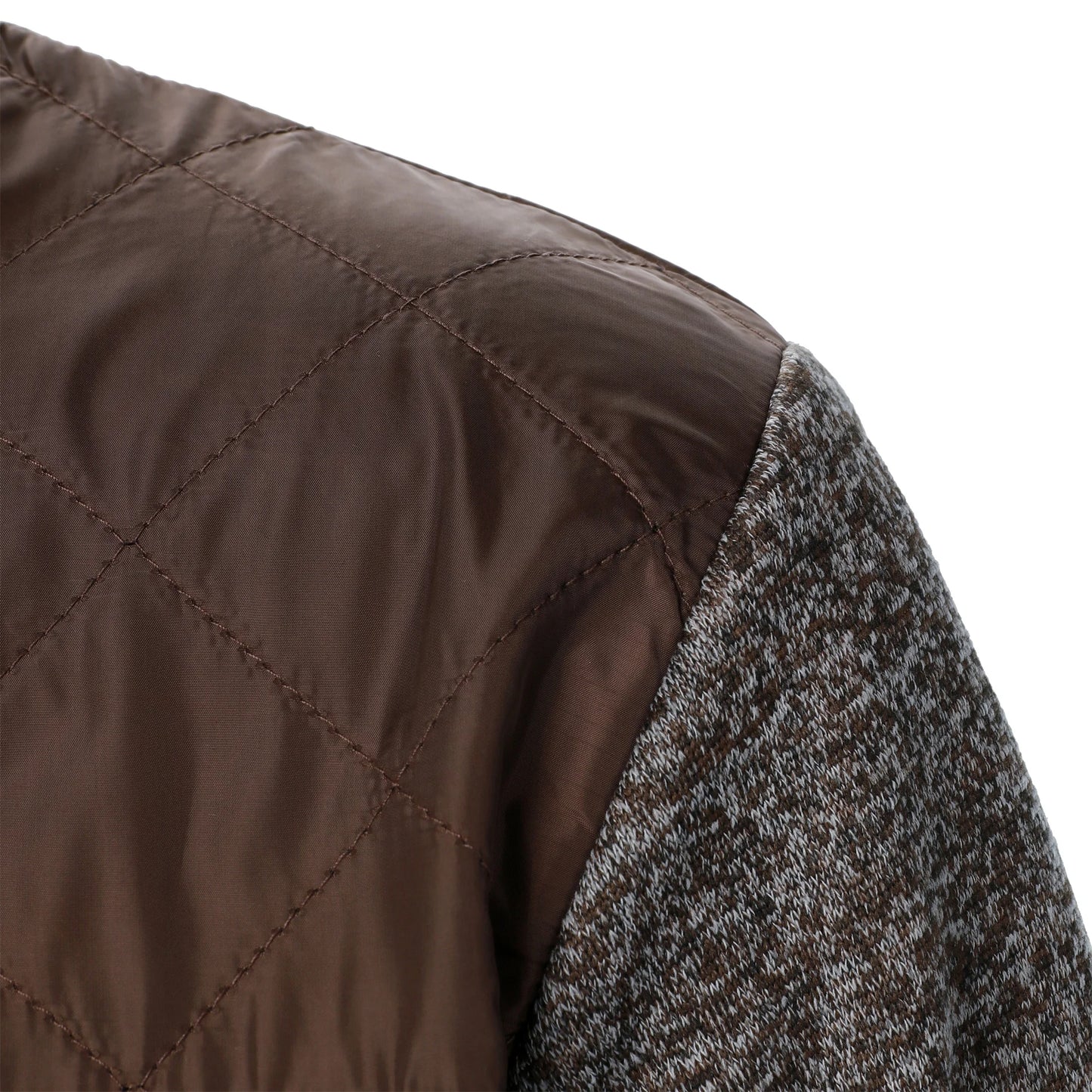 Autumn/winter men's stand-up collar striped check zipper sweater coat with color